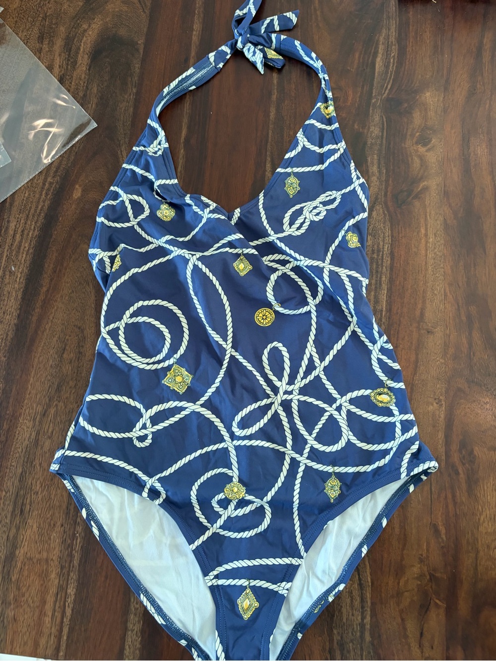 J. McLaughlin 8 Nautical Rope Halter One Piece Swimsuit
